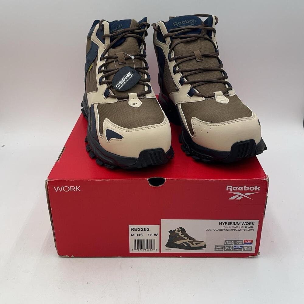 Reebok Hyperium Work RB3262 Boots Mens Brown Hiker Slip Resistant Size 13W